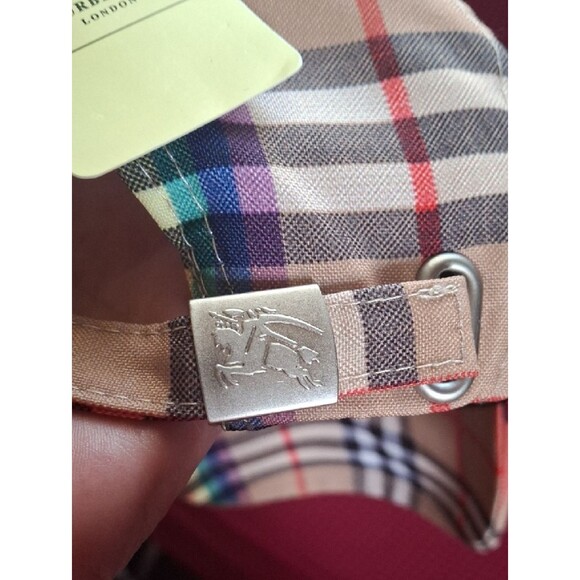Burberry Beige Nova Check Rainbow Stripe Baseball Cap